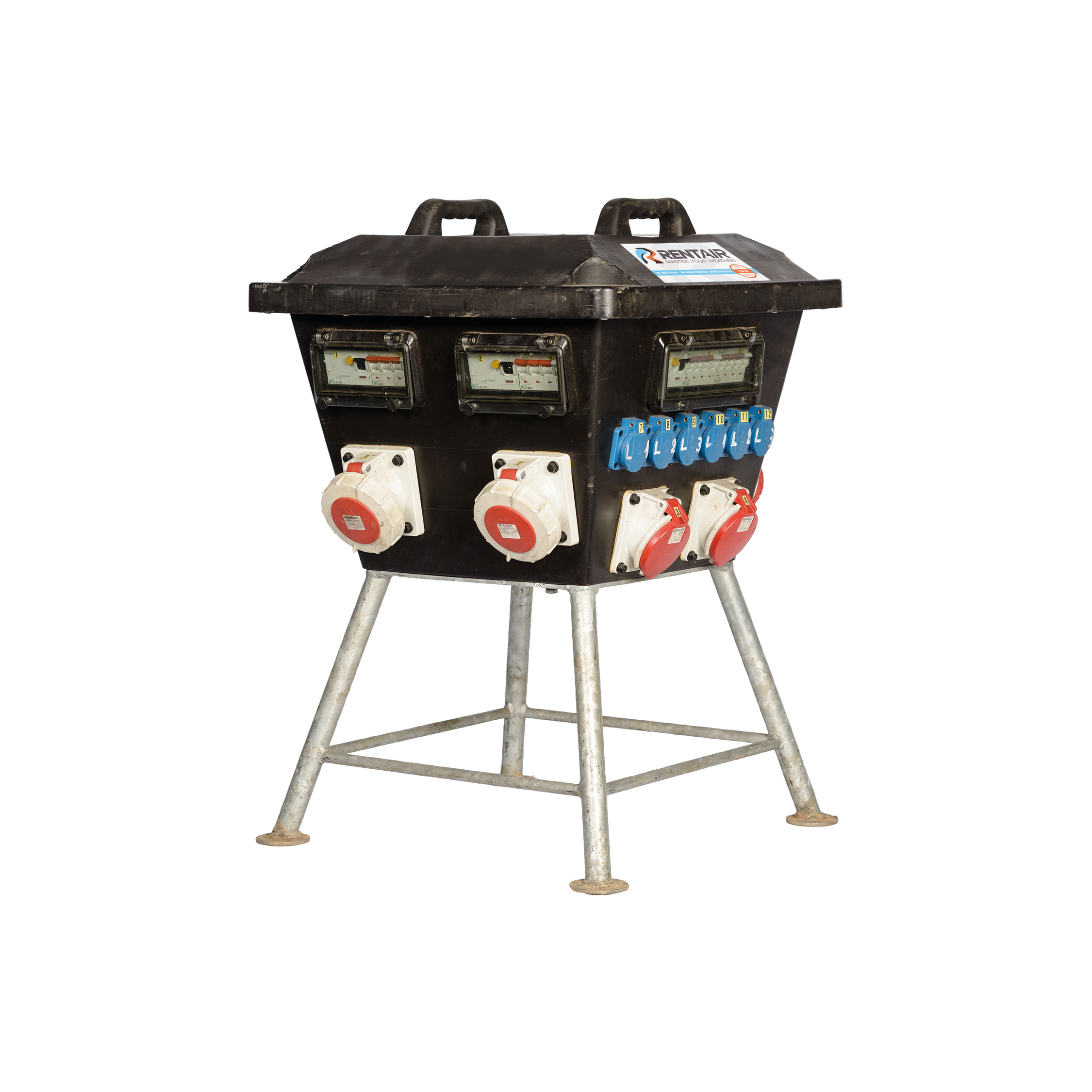 Elektrische verdeelkast:1x125A in- 1x125A uit- 2x63A uit- 4x32A uit- 6x16A uit mono