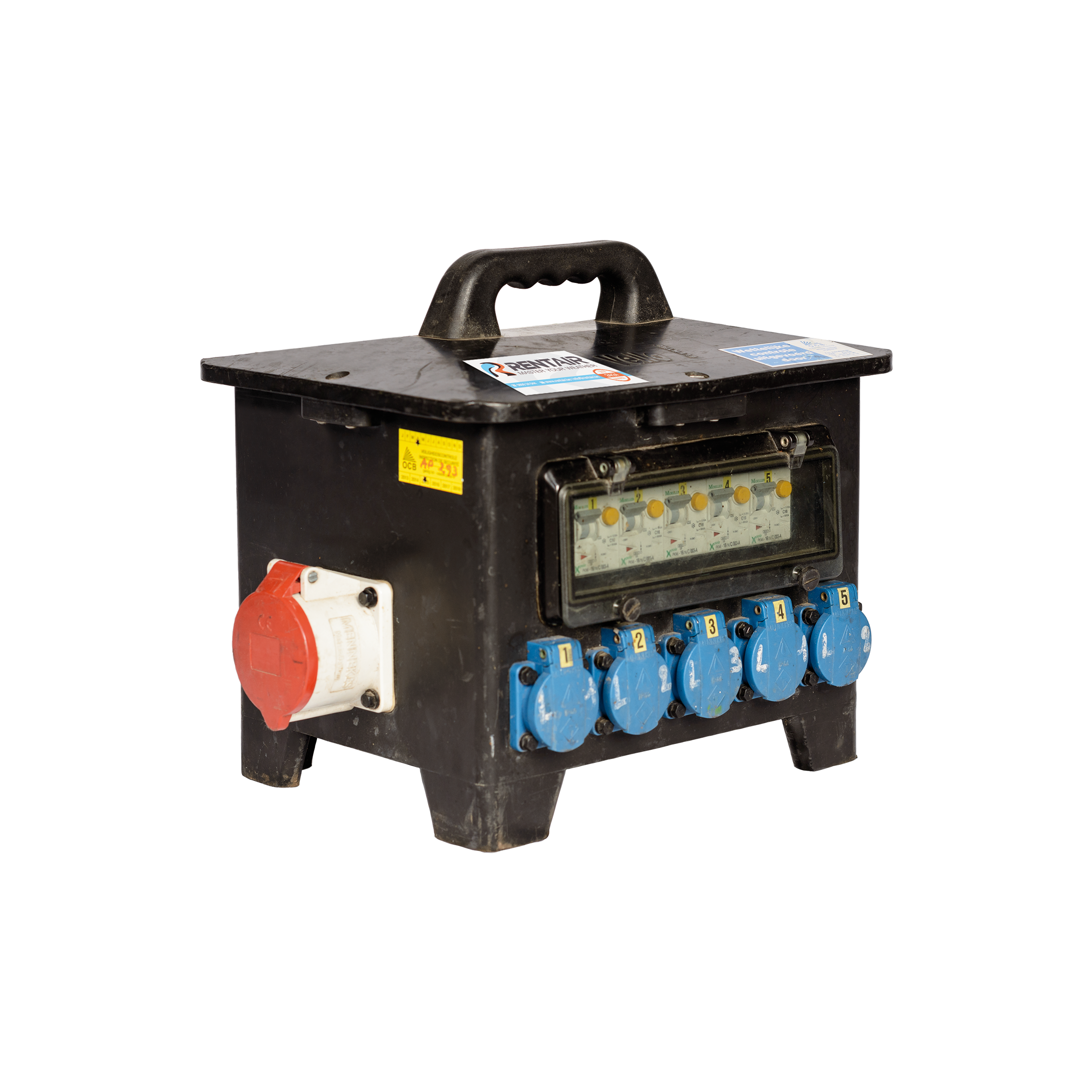 Elektrische verdeelkast 32A doorlus 32A- 10x16A uit mono